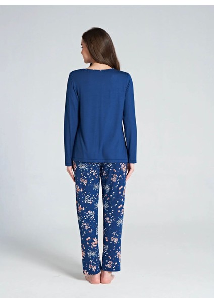 Kadın Uzun Kol Büyük Beden Pijama Takımı