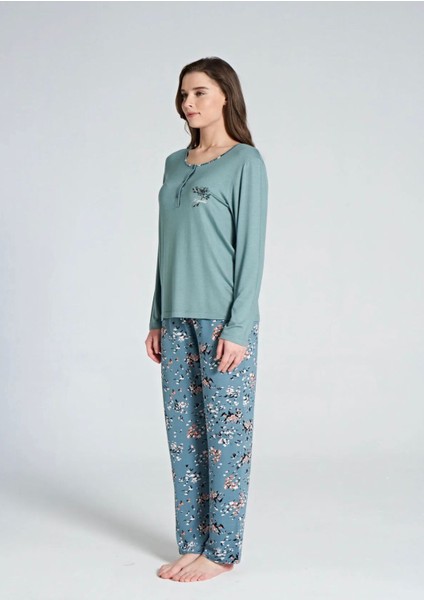 Kadın Uzun Kol Büyük Beden Pijama Takımı modelleri