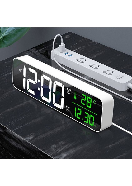 LED Hd Ekranlı Aynalı Elektronik Saat Sıcaklık Tarih Dijital Masa Saati indirimleri