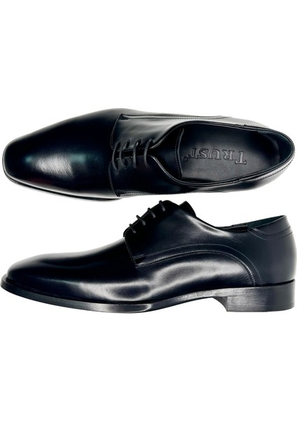 Bağcıklı Klasik Siyah Deri Ayakkabı fırsatları