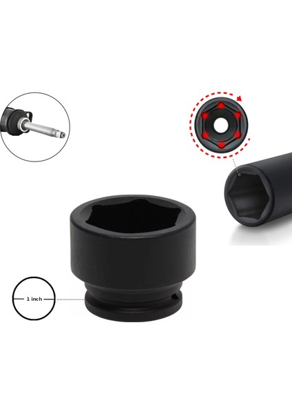 Ağır Sanayi Tipi Havalı' Tabanca Lokması 1 Inch Kısa 29 mm