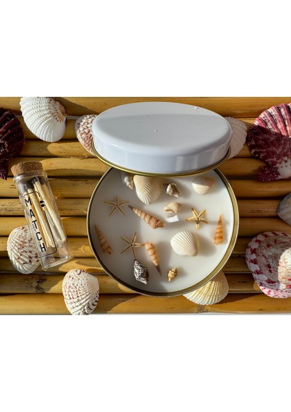 Deniz Temalı El Yapımı Vanilya Kokulu Premium Mum
