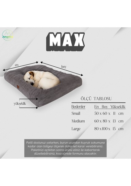 Max, Ultra Yumuşak, Kaydırmaz Tabanlı, Konforlu Kedi ve Köpek Minderi