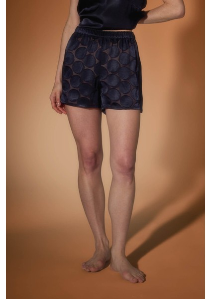 Kadın Vegan Dokuma Transparan Şort