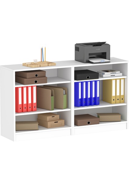 DSD204-C-BEYAZ 4 Kapaklı Camlı Dosya Dolabı