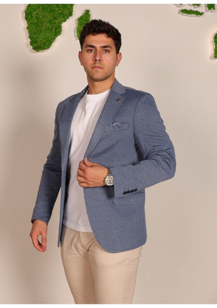 Vad Mavi 1263 Erkek Blazer Spor Ceket