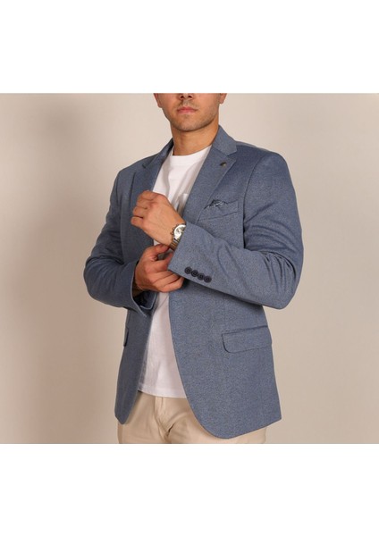 Vad Mavi 1263 Erkek Blazer Spor Ceket