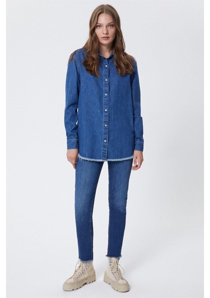 Kelly Kadın Jean Gömlek Denim