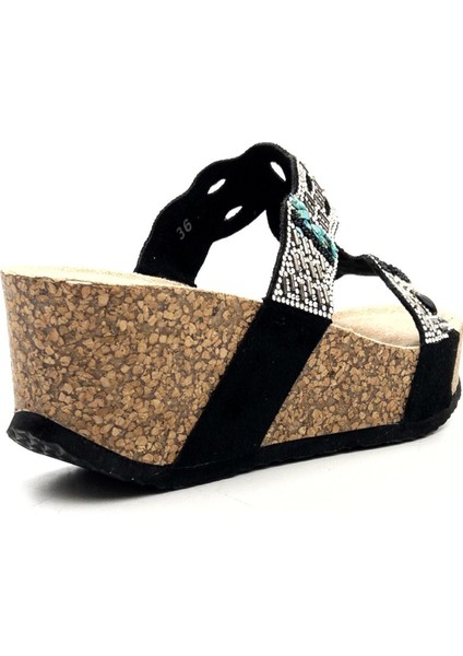 25Y101 Kadın Taşlı Comfort Dolgu Topuk Terlik modelleri