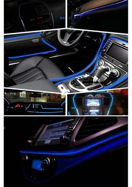 Araç Içi Torpido Ledi Oto Dekorasyon Ledi Işık Neon Şerit LED Işık LED Aydınlatma 3metre Mavi fiyatları