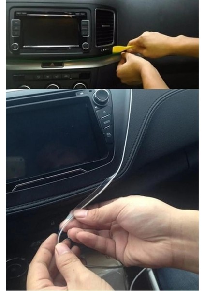 Araç Içi Torpido Ledi Oto Dekorasyon Ledi Işık Neon Şerit LED Işık LED Aydınlatma 3metre Mavi fırsatları