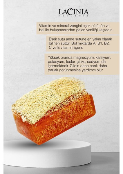 Doğal Kabak Lifli Eşek Sütlü & Ballı Sabun 130 gr Yüz ve Vücut Bakımı Için Etkilidir fiyatları