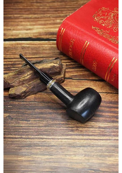 9 Mm. Metal Bilezikli Maun Düz Sap Ahşap Pipo Seti RD33-Takım modelleri