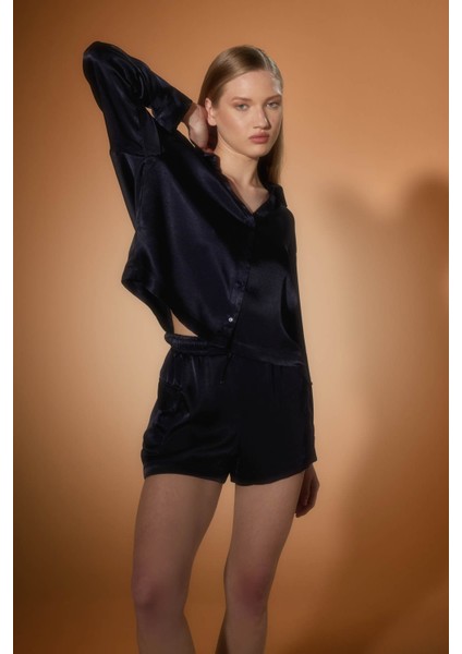 Kadın Vegan Dokuma Cep Detaylı Bağcıklı Şort fiyatları