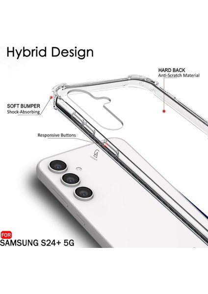 Samsung Galaxy S24 Plus Uyumlu Köşe Dolgulu Anti Shock Telefon Kılıfı ve Kırılmaz Cam Ekran Koruyucu modelleri