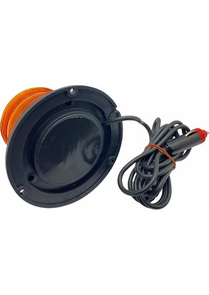12V-24V Çakar Tepe Lamba Mıknatıslı Çakmak Fişli 18 Ledli (Fonksiyonlu) (130*90 Mm) Turuncu