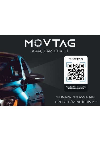 Araç Cam Etiketi Karekod - Numaranız Gizli Kalsın