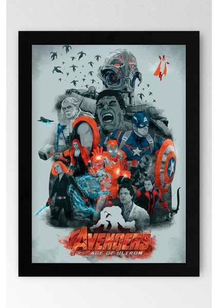 Avengers Age Of Ultron Çerçeveli Tablo - Yenilmezler Marvel Poster Tablo