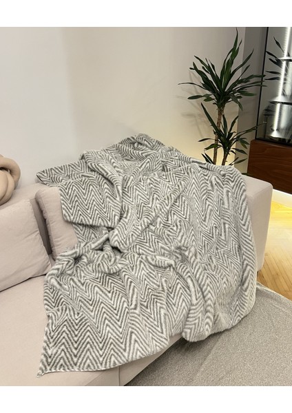 Peluş Örtü Kaymaz Koltuk Örtüsü Çizgi Desenli Koltuk Örtüsü 200 x 150 cm