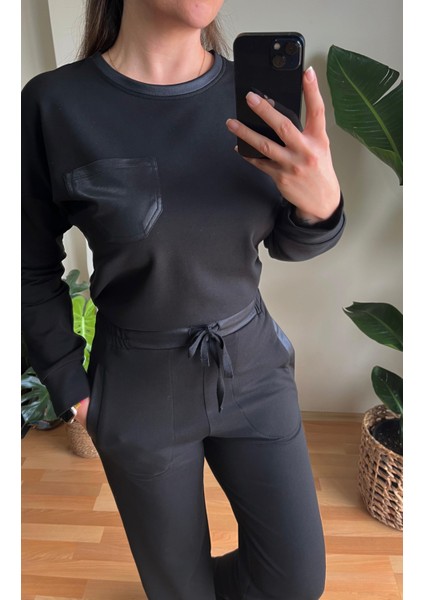 Deri Detaylı Siyah 2 Iplik Kompakt Takım modelleri