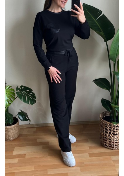 Deri Detaylı Siyah 2 Iplik Kompakt Takım fırsatları