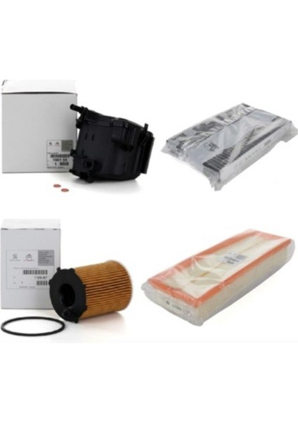 Peugeot 307 1.6 Hdi Filtre Bakım Seti Orijinal Psa 4lü Tek Ebat