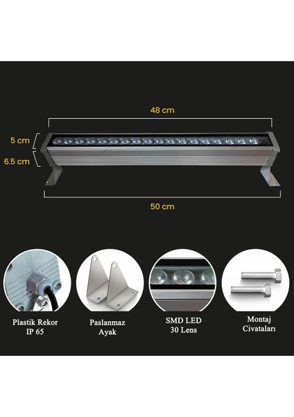 Wallwasher 18W 47 cm ( Duvar Boyama)