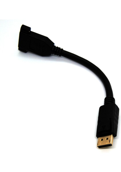DisplayPort (DP) Panel Montaj Tipi Çevirici, DP Erkek &lt;-&gt; DP Dişi Vidalı, Altın Kaplama, 0.15 metre