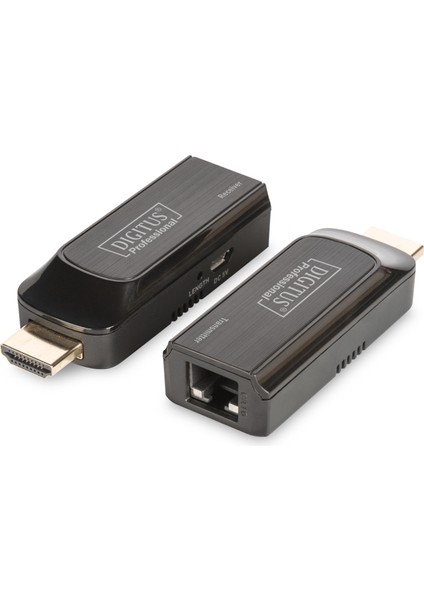 Mini HDMI Sinyal Uzatma Cihazı, Alıcı (Receiver) ve Verici (Transmitter) Birim dahil, 50 metre, güç beslemesi için USB kablo kullanır