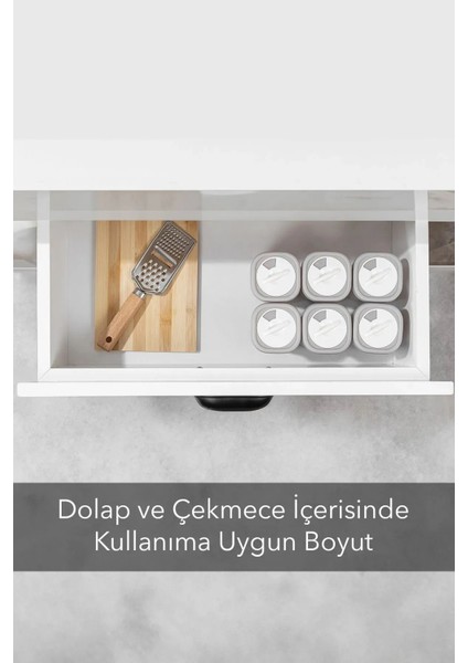 Lenora 12'li 24 Parça Etiketli ve Kilitlenebilir Hava Almaz Kapaklı Baharatlık-Saklama Kabı Seti Bej