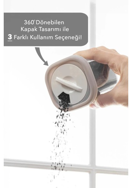Lenora 12'li 24 Parça Etiketli ve Kilitlenebilir Hava Almaz Kapaklı Baharatlık-Saklama Kabı Seti Bej