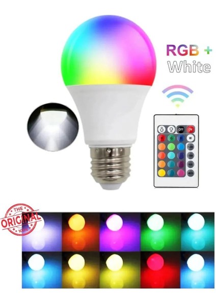 Uzaktan Kumandalı LED Ampul Renkli Ampül Rgb LED Renk Değiştiren LED Ampul Dimmerli 9W Rgb