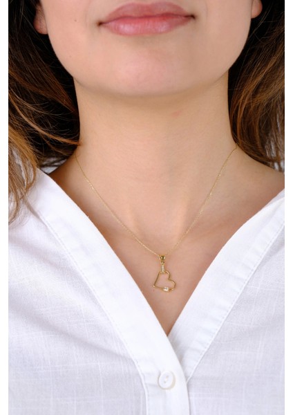 14 Ayar Altın Taşlı Kalpli Kolye Ucu indirimleri