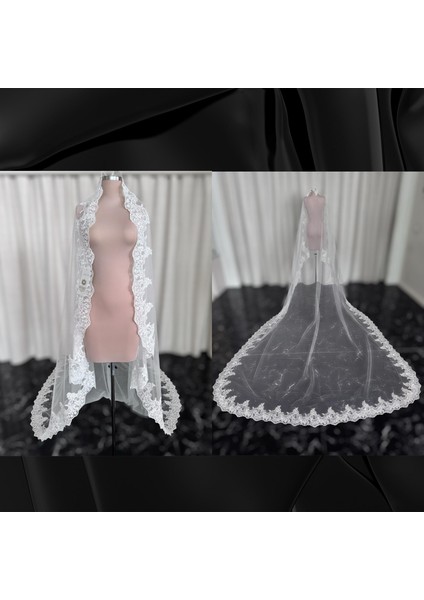 NARİN MODA GELİNLİK 3M DANTELLİ DUVAK