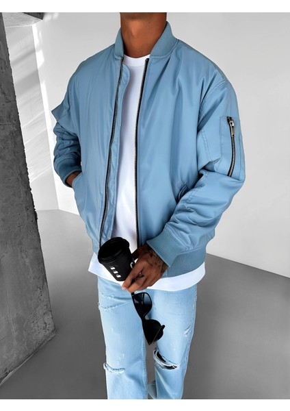 Erkek Basic Bomber Ceket Mavi fiyatları