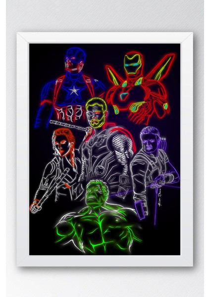 Avengers Çerçeveli Tablo - Yenilmezler Marvel Poster Tablo