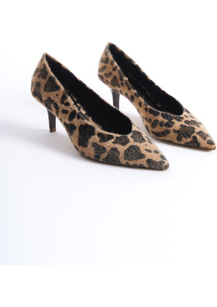 Kadın Bno Leopar Gova Stiletto Ayakkabı