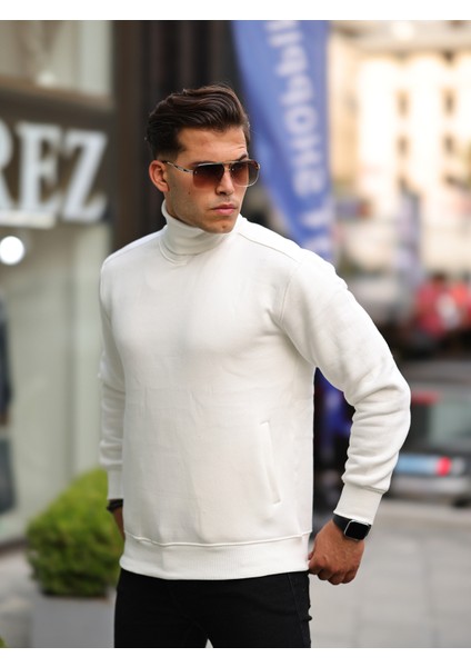 Boğazlı Cepli Üç Iplik Sweat