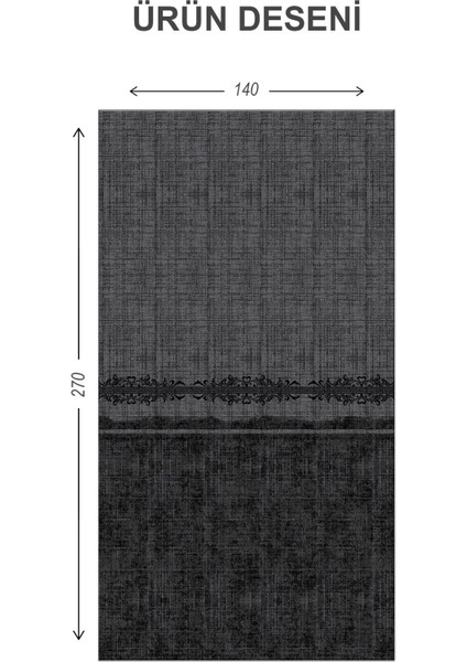 Blackout Işık Geçirmez Karartma Yüksek Kalite Modern Desenli 2 Kanat Fon Perde 140 x 270 Nes Serisi NES10
