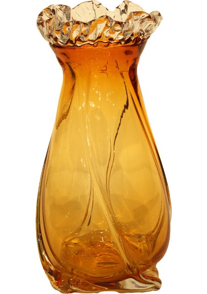 Cam Amber Boğumlu Vazo 14,5 x 14,5 x 28 cm
