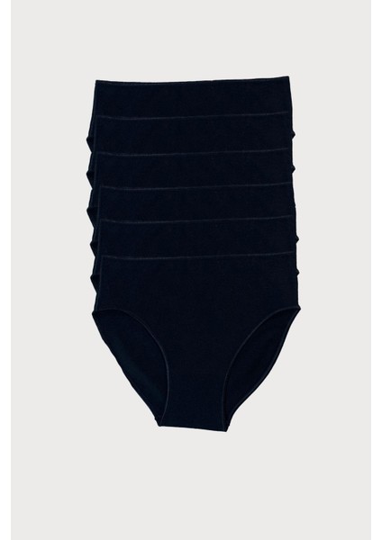 Kadın Siyah 6 lı Paket Modal Dar Kalıp Ara Bel Slip Külot 187