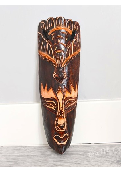 Ahşap Oyma Kuş Surat Mask Totem Aborjin Tipi Duvar Objesi Mindi Ağacı El Oyması 30 cm fiyatları