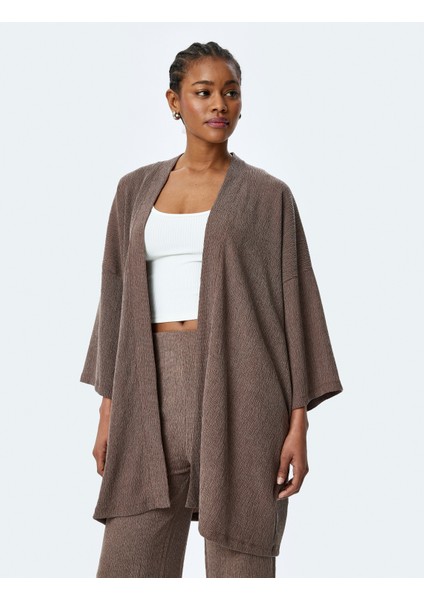 Viskon Karışımlı Rahat Kalıp Geniş Uzun Kollu Kimono fiyatları