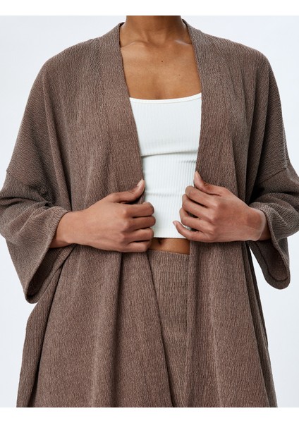 Viskon Karışımlı Rahat Kalıp Geniş Uzun Kollu Kimono indirimleri