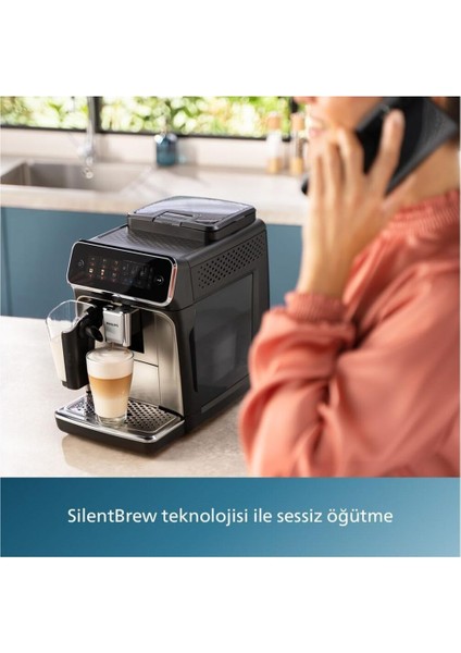 Tam Otomatik Lattego Espresso Makinesi, 3300 Serisi, Silentbrew Krom