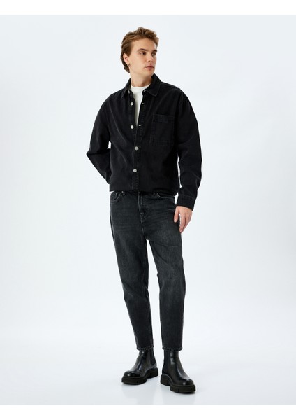 Pamuklu Normal Bel Loose Fit Jean Pantolon - Steve Jean