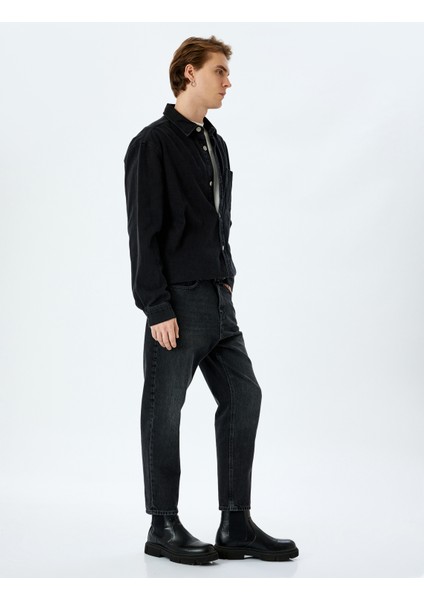 Pamuklu Normal Bel Loose Fit Jean Pantolon - Steve Jean
