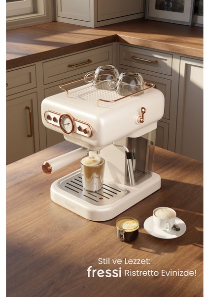 Em-01 Ristretto Süt Köpürtücülü 20BAR Basınçlı Espresso Latte Cappuccino Americano Makinesi 1,2lt