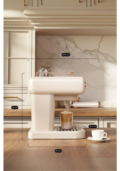 Em-01 Ristretto Süt Köpürtücülü 20BAR Basınçlı Espresso Latte Cappuccino Americano Makinesi 1,2lt