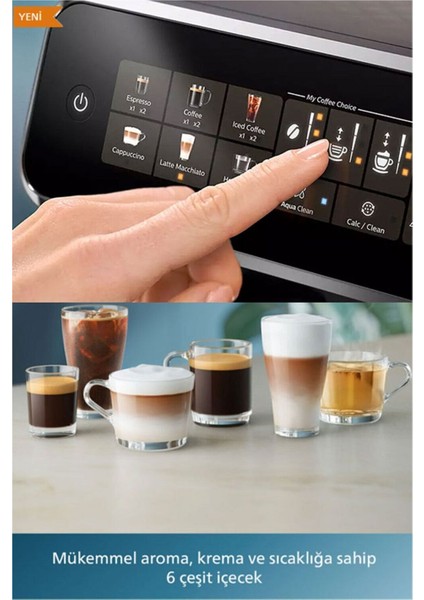 Lattego Tam Otomatik Espresso Makinesi, Tek Dokunuşla 6 Çeşit Içecek, Silentbrew, Ep3... 2133SERI